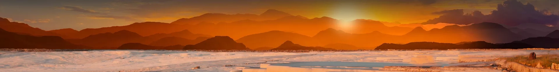 coucher de soleil sur pamukkale