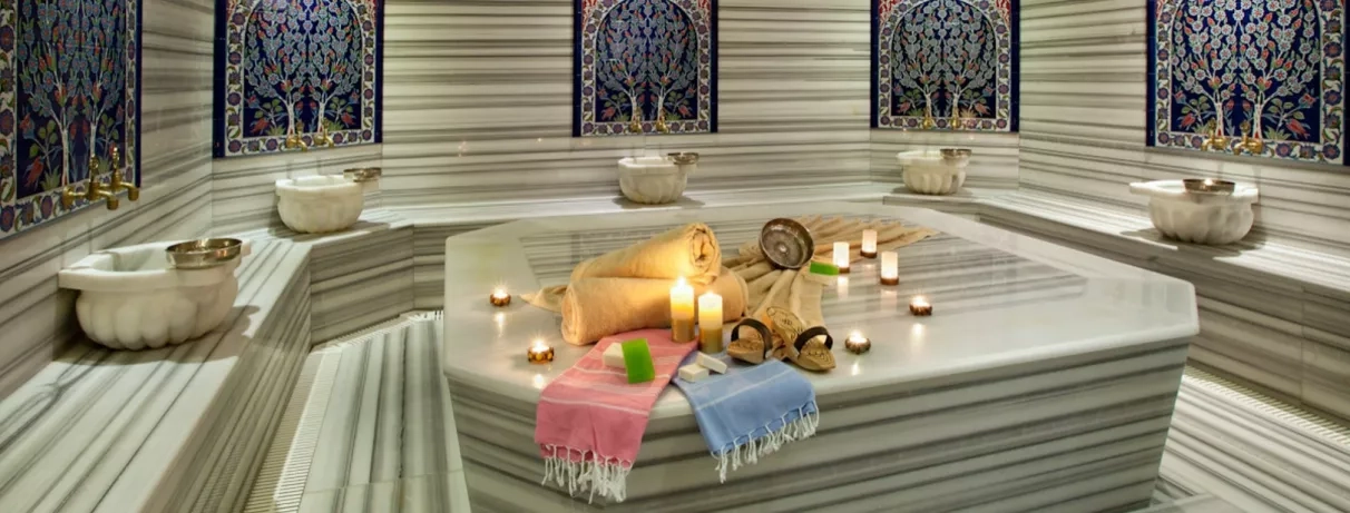 espace de détente avec un  bain turc 