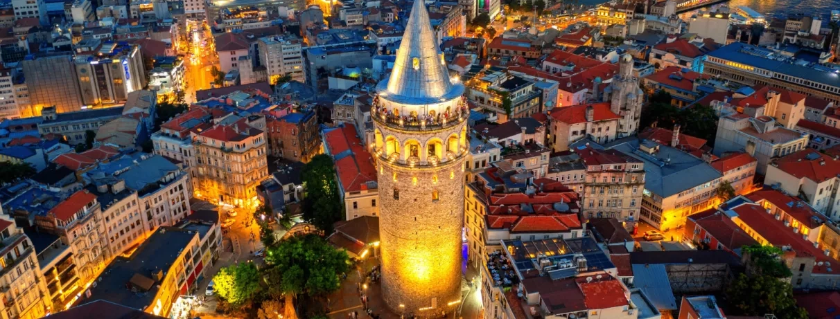 vue sur la Tour de galata de nuit 