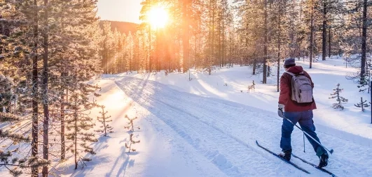 homme faisant du ski de fond dans la neige