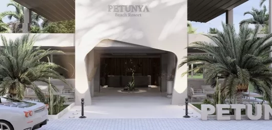 vue de l'entée extérieur de l'hôtel