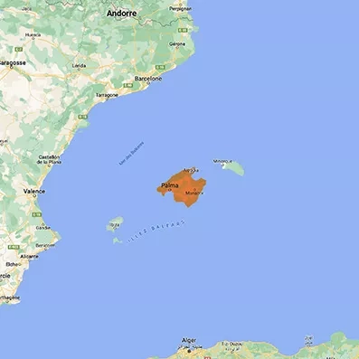 la carte géographique des Baléares
