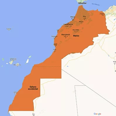 la carte géographique du Maroc