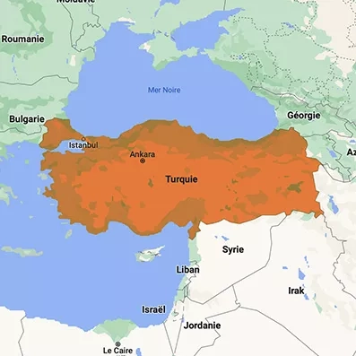 la carte géographique de la Turquie