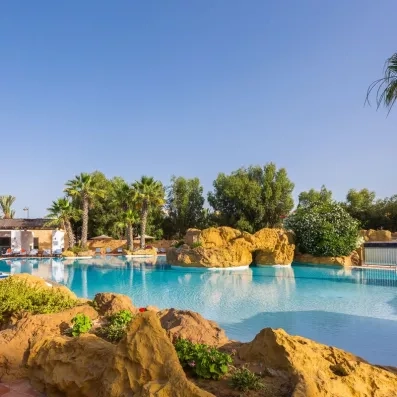 piscine extérieure avec rochers 