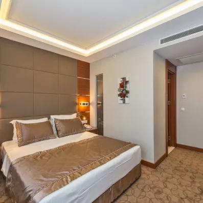 chambre avec un grand lit double