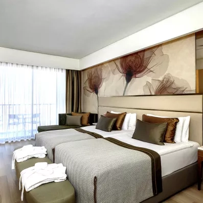 chambre avec deux lits simples 