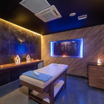 espace de détente avec une table de massage 