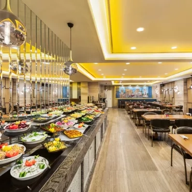 vue du comptoir à buffet en longeur