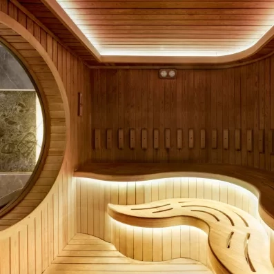 espace de détente avec un sauna