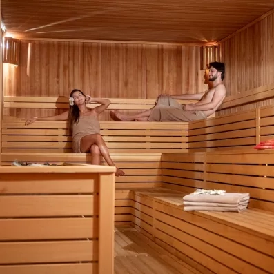 espace de détente avec un sauna