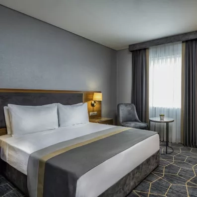 chambre avec un grand lit double