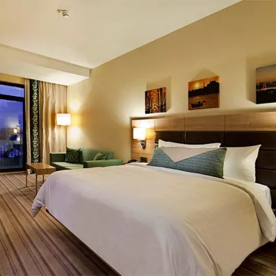 chambre avec un grand lit double et un canapé