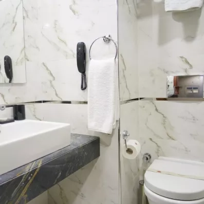 salle de bain avec lavabo et toilette