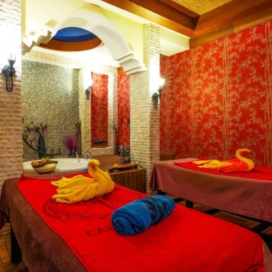 espace de détente avec une table de massage 