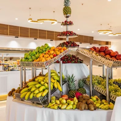 détail de près du buffet de fruits