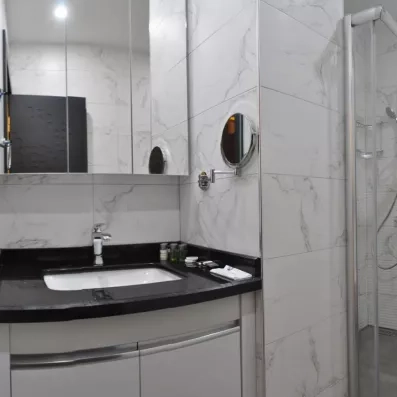 salle de bain avec douche