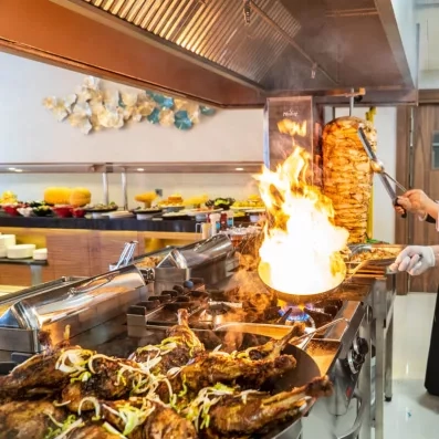 détails du comptoir à buffet 