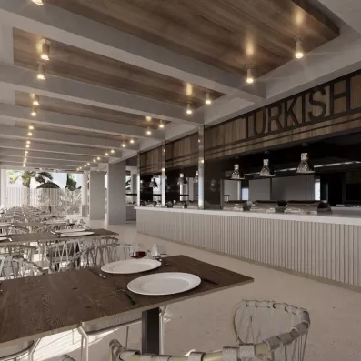 salle de restaurant avec le buffet