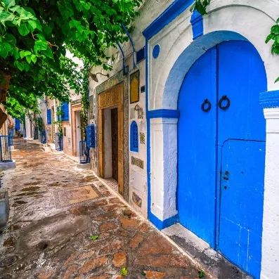 Médina de Hammamet, remparts et ruelles blanches dominant la mer, charme authentique de la côte tunisienne