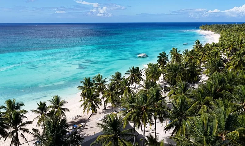Vue aérienne d'une plage à Punta Cana