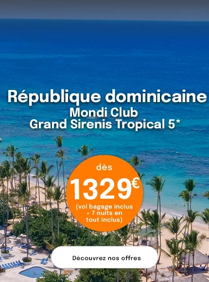 vue sur la mer des Caraibes en République dominicaine avec une offre à 1329€